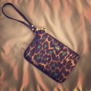 Leopard Coach Wristlet